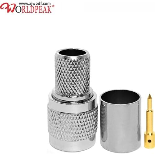 Free Shipping 10pcs TNC male plug straight crimp rf connector for H1000 coaxial cable