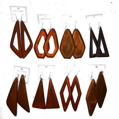 Free shipping!!Newest Natural Drop Wooden Earring can mixed
