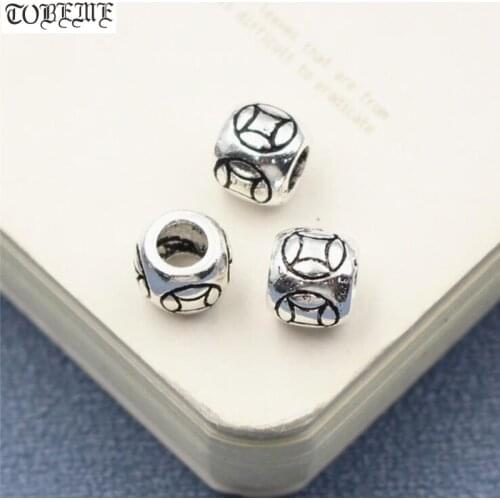 100% 925 Silver Jewelry Beads Lucky Symbol Beads Chinese Ancient-coin symbol beads DIY Jewelry Findings