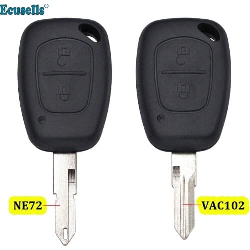 2 button smart remote key shell case fob for Renault Clio III Kangoo Master Twingo Trafic Modus NE72 OR VA2 uncut blade