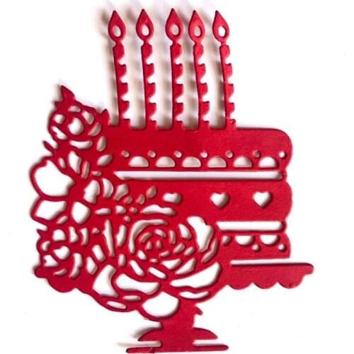 Flower Birthday Cake Metal Cutting Die Stencil DIY Scrapbooking Album Paper Card