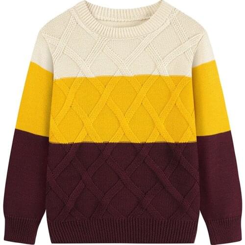 Children Sweater 2021 Autumn/Winter Cotton Knitted Student Kids Pullover Sweaters For Teenagers Boys 3-10 Years Wear