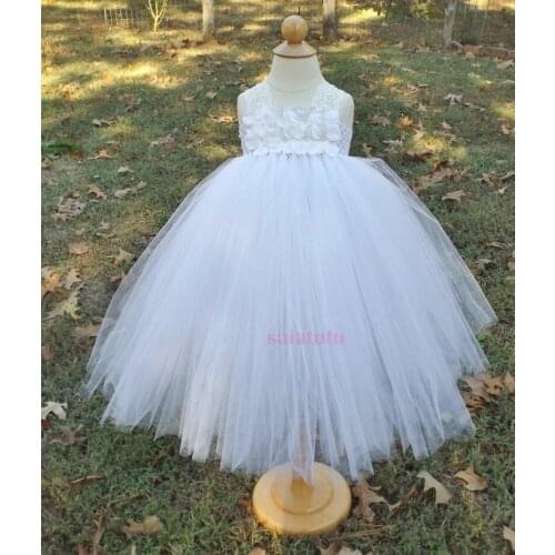 White Girls Christmas Spring Summer Autumn Winter Kids Clothes Children Princess Wedding Clothing Vestido tutu Costume dress