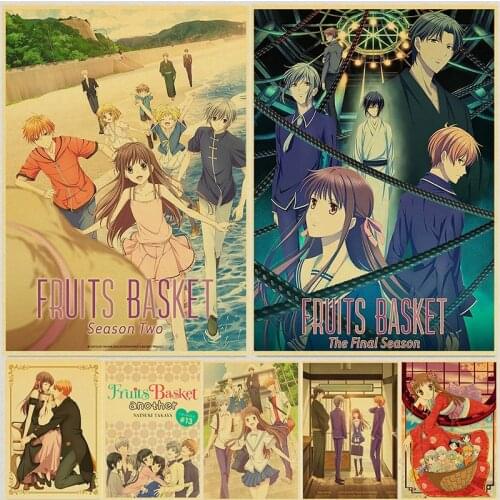 Fruits Basket Poster Classic Anime Retro Art Prints and Posters Kraft Paper Painting for Home Room Decor Wall Stickers
