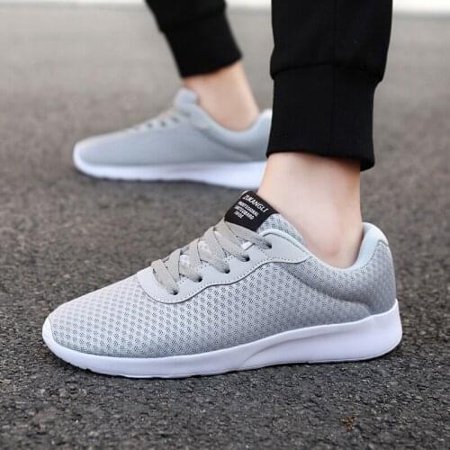 Brand Couple Mesh Casual Shoes Spring Men Lightweight Breathable Mens Sneakers Shoes Male Walking Footwear Black Size 35-44