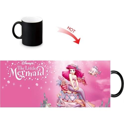 The Little Mermaid Heat Reveal Mug Color Change Coffee Cup Sensitive Mugs Temperature Sensing DIY Birthday Gift