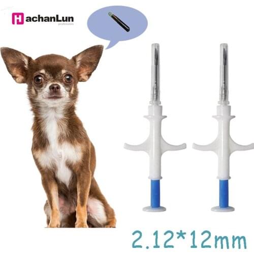 Pet Microchip Fdx-b 2.12x12mm Iso11784 Cat Dog Microchip Animal Syringe Id Implant Pet Chip Needle Injector Pit Tag for Animals
