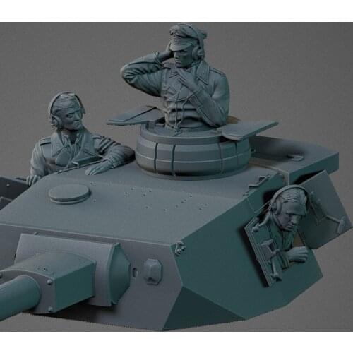 1/35 Resin Model Figure GK Soldier Panzerjacke turret crew WWII Military Theme Unassembled and Unpainted kit
