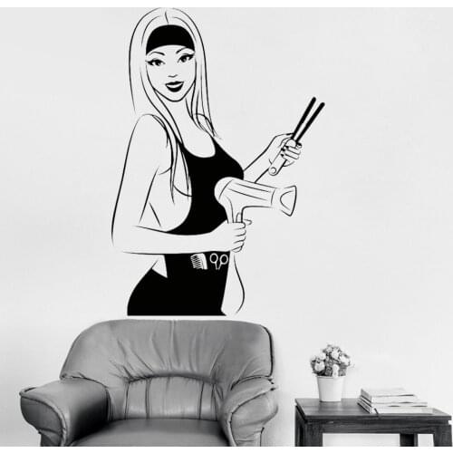 Beauty Salon Hair Stylist Wall Stickers Vinyl Decals For Home Decor Spa Style Design Wallpaper Waterproof Removable Poster SA250