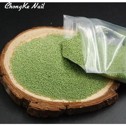 New Arrivals 0.6-1mm 50g/lot Light Green Caviar Mini Glitter Beads Manicures Decoration Nail Art Rhinstone DIY