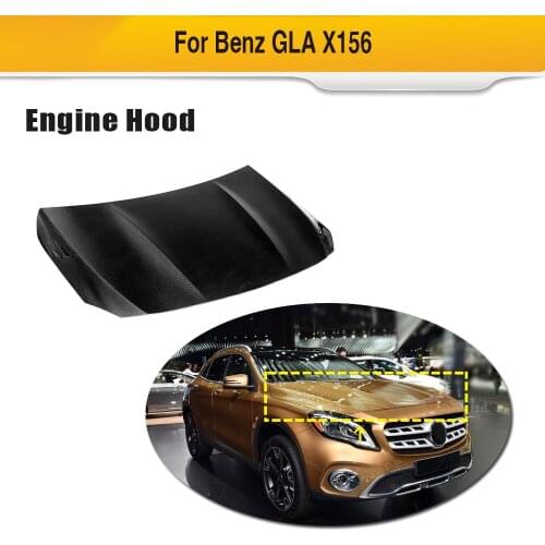 Car Front Engine Hood Cover For Mercedes-Benz GLA Class X156 GLA180 GLA200 GLA250 2015-2019 Carbon Fiber Hood Cover