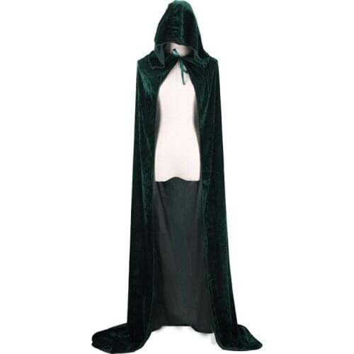 Autumn drop shipping Adult Child fleece long witch Black Hooded Vampire Cape Halloween Party cloak costume 80cm-170cm
