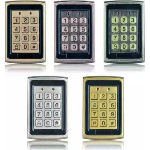 Five Color Optional Metal Keyboard Water-Proof IP68 Door Access Control System
