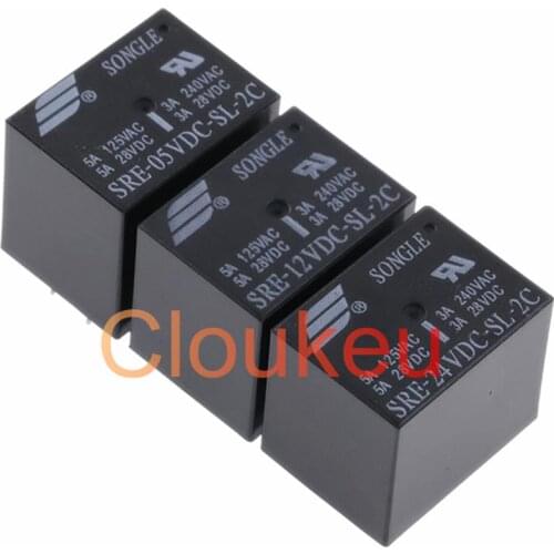 Relay SRE-05VDC 12VDC 24VDC-SL-2C 3A 8pin