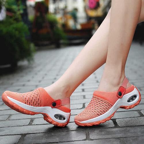 Men Women Slippers Outdoor Sandals Air Mesh Breathable Walking Slipper Garden Home Comfy Casual Increase Cushion Anti-Slip Shoes