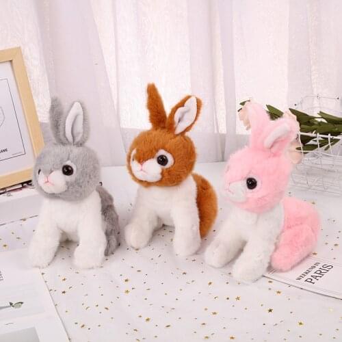Lovely 19cm plush Simulation rabbit good quality soft Pillow Soothing doll sofa decoration education christmase sweet gift kid