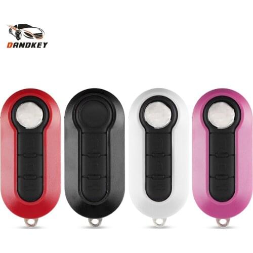 Dandkey 10X Flip Folding Car 3 Buttons Remote Key Case Shell For Fiat 500 Punto Ducato Stilo Panda Key Keyless Entry SIP22 Blade