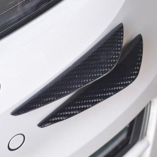 Front Bumper Lip Splitter Real Carbon Fiber Air Knife Cover Trim Sticker for Mercedes Benz Car Accessories Exterior Decoration