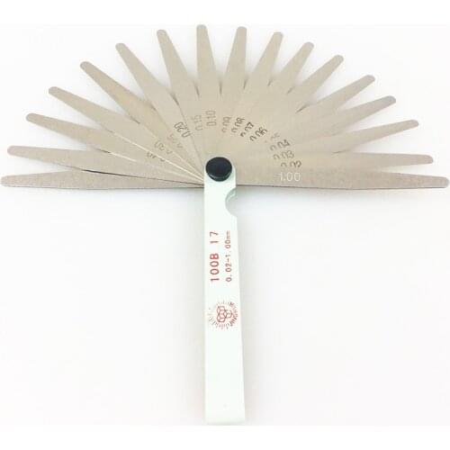 Universal Motorcycle Engine Valve Adjustment 17 Blades Feeler Gauge Metric Gap Filler 0.02-1.00mm Gage Measurment Tool