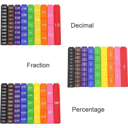 New Childrens 51 Rainbow Color Teaching Demonstrator Fraction Fractional Percentage Patchwork Teaching Appliance For Teaching