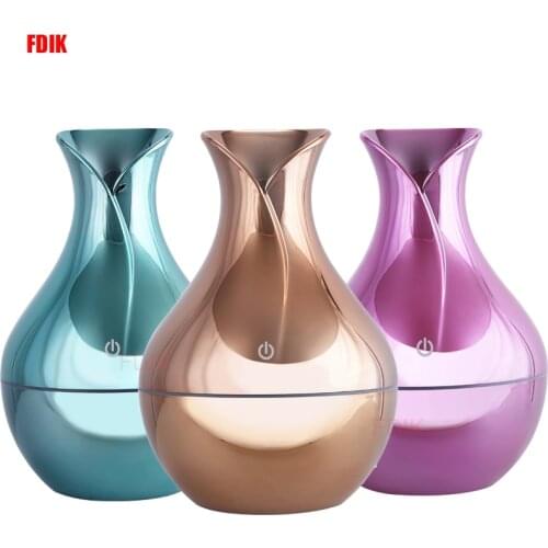 130ML Air Humidifier USB Wood Mini Ultrasonic Diffuser Air Purifier Essential Oil Aroma Diffuser LED Light Night for Office Home