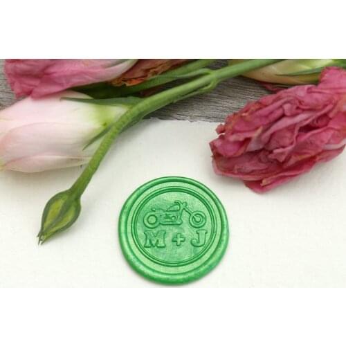 Party wax seal stampset。Custom Initials wax seal stamp ,Custom two Initials with motorcycle wax stamp kit,wedding gift