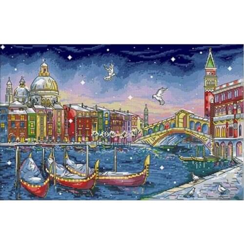 Venice Holiday scenery patterns Counted Cross Stitch 11CT 14CT 18CT DIY Chinese Cross Stitch Kits Embroidery Needlework Set