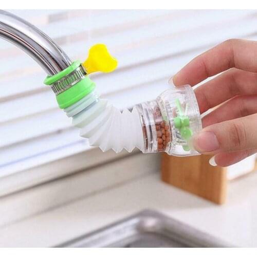 1pc 360 Rotatabl Nozzle Kitchen Faucet Spouts Splash-proof Faucet Head Bendable Water Saving Water Purifier With Filter Stone