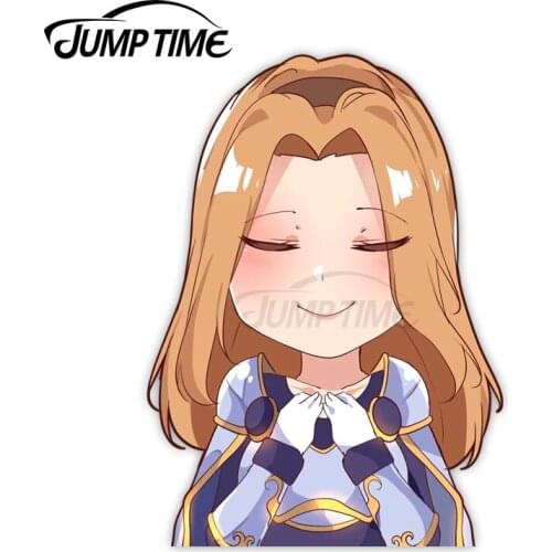 Jump Time 13 x 8.6cm Vinyl Car Stickers Cute Girl Lux Cartoon Avatar Car Decals Wiper Occlusion Scratch Car Accessories