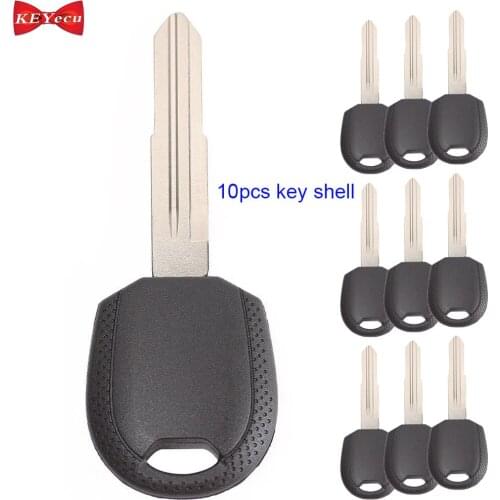 KEYECU 10pcs Replacement Transponder Ignition Key Shell Case Cover Fob for KIA Uncut Blank Without Chip