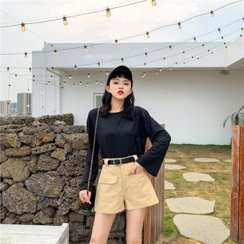 ZB4107 2020 summer new women fashion baggy High-waisted plus-size slim wide-leg denim shorts cheap wholesale