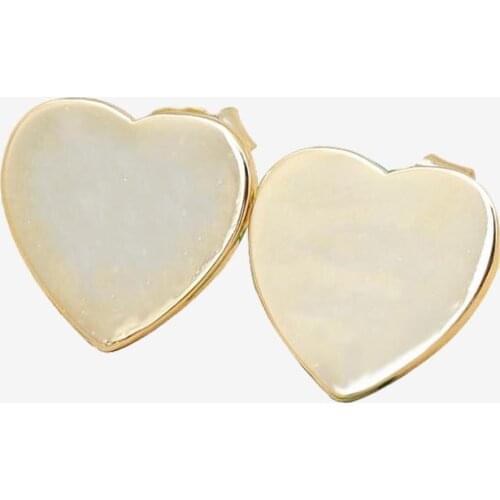 Original 925 Sterling Silver Pan Earring Simple Rose Gold Heart Shaped Earrings For Women Wedding Gift Fashion Jewelry