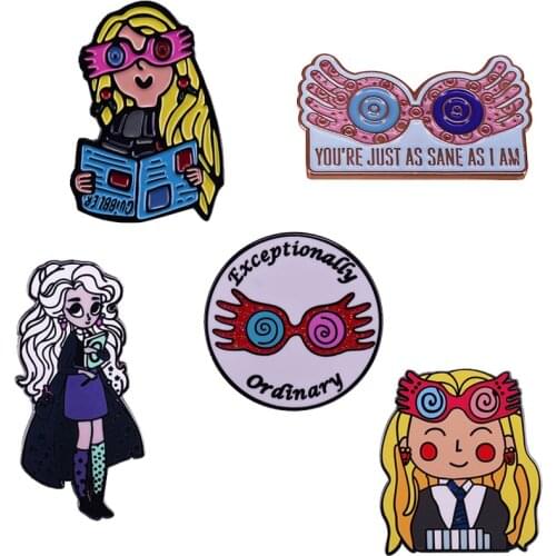 Luna Lovegood and Her Iconic Spectrespecs Brooch Magic Glasses Pin Witch Bookworm Great Gifts
