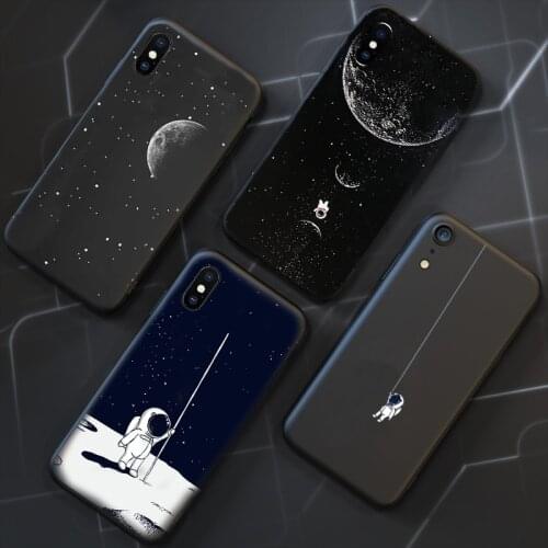 Star Cosmonaut Earth Phone Case For iphone 6 7 8 Plus Case Cover For Funda iphone X XS XR XS Max 5s SE Case Men