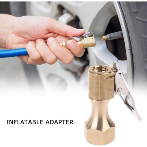 1PC Car Auto Tire Inflator 1/4 NPT Straight Brass Lock-on Tire Inflator Air Chuck W/Clip Wheels Tires Parts Car Accessories