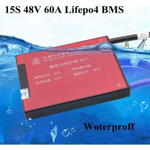 1pcs BMS 48v Lifepo4 15s 25A 60A 35A 45A Discharge Battery Pack Bms 54v Protection Bms for 3.2v Lifepo4 Battery Diy Kit Scooter