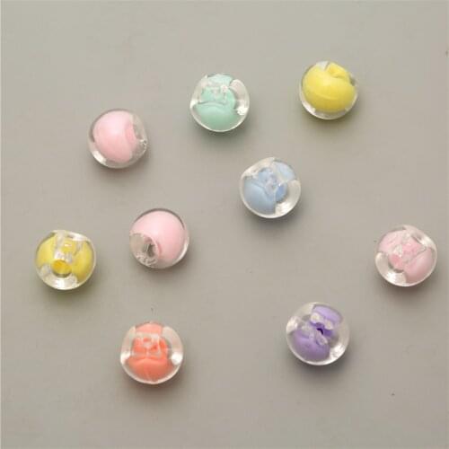 10Pcs 11mm Acrylic Round Loose Spacer Beads For Jewelry Making Handmade DIY Bracelet Necklace Seed Beads Accessories