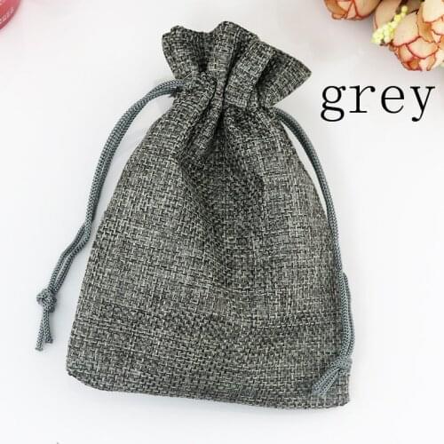 10pcs 15x20cm Grey Color Drawstring Jute Bag Grocery Gift Packaging Pouch for Wedding Favor Sachet storage Bags Free Shipping