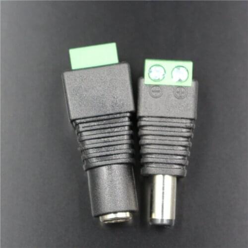 2 Pair Female+Male led connect 5.5x2.1mm For 5050 / 3528 LED Strip sigle color DC Power Supply AC Adapter Plug Cable jackly