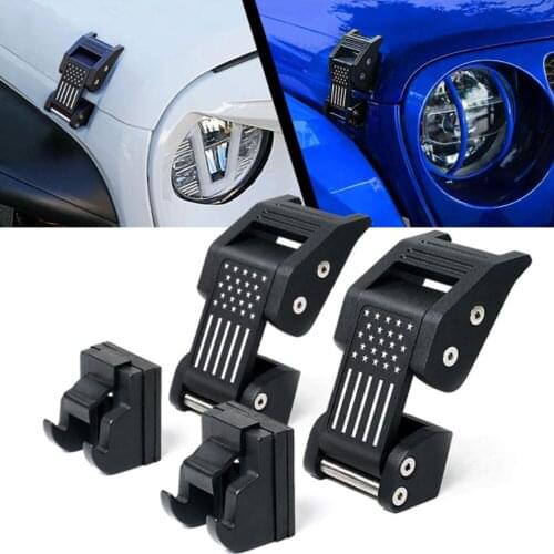 2Pcs For Wrangler Engine Lock Hood Latch Catch Cover Front Cover High Quality Aluminum Lock Buckle Anti-theft