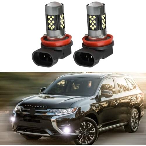 2pcs Led Car Fog Lamp For Mitsubishi Outlander 2010-2016 2017 2018 2019 2020 2021 Front Fog Light Bulb Car Accessories Canbus