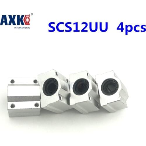 2021 Rolamentos High Quality 4 Pcs Sc12uu Scs12uu Linear Motion Ball Bearings Slide Block Bushing For 12mm Shaft Guide Rail