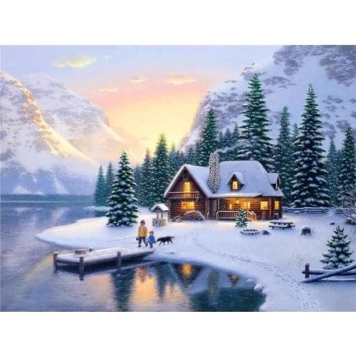 ARMYQZDIY 5D diamond painting winter snow scene diamond embroidery landscape cross stitch square diamond round diamond mosaic rh
