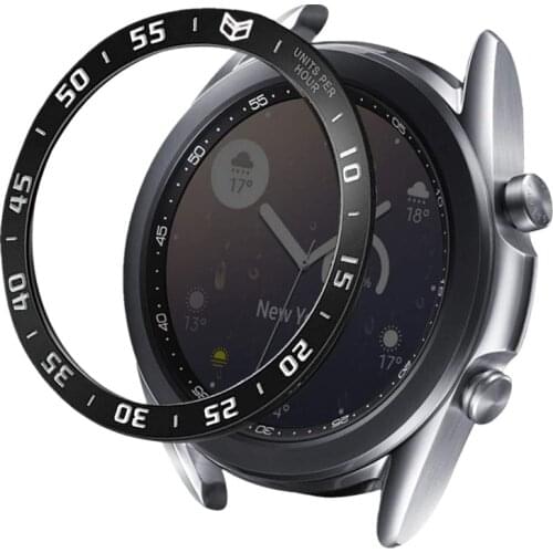 Bezel Cover for Galaxy Watch 3 45mm 41mm Bezel Ring Adhesive Cover Anti Scratch Stainless Steel Protection for Galaxy Watch 3