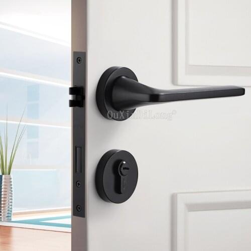 1Set Zinc Alloy Door Lock for Solid Wood Interior Doors Minimalist Interior Bedroom Door Handle Pull Set Multi Color GF63