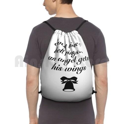 ItS A Wonderful Life-Everytime A Bell Rings Backpack Drawstring Bag Riding Climbing Gym Bag Everytime A Bell Rings Its A