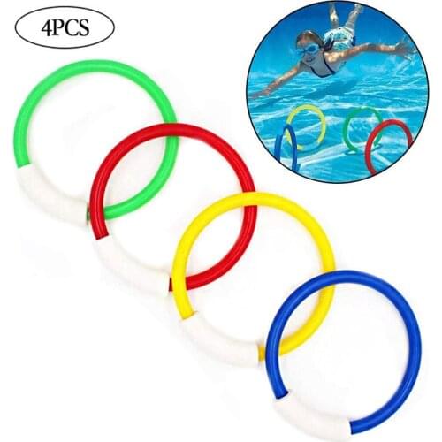 4pcs/1set Dive Ring Throwing Toys Swimming Pool Summer Children Diving Game Auto Upright Underwater Water Toys Beach Water Sport
