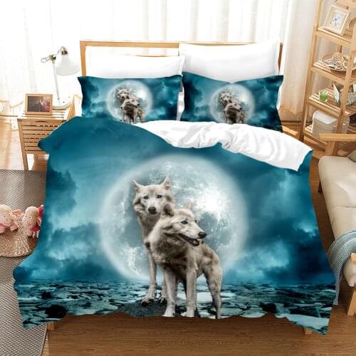 White Wolf Bedding Set Animal Cool Cute Fashion 3d Duvet Cover Set Comforter Bed Linen Twin Queen King Single Size Dropshipping
