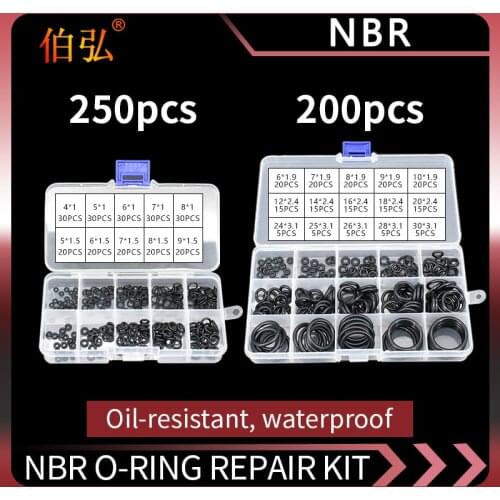 Boxed nitrile silicone rubber O-ring repair kit faucet sealing valve waterproof machine oil-resistant gasket combination kit