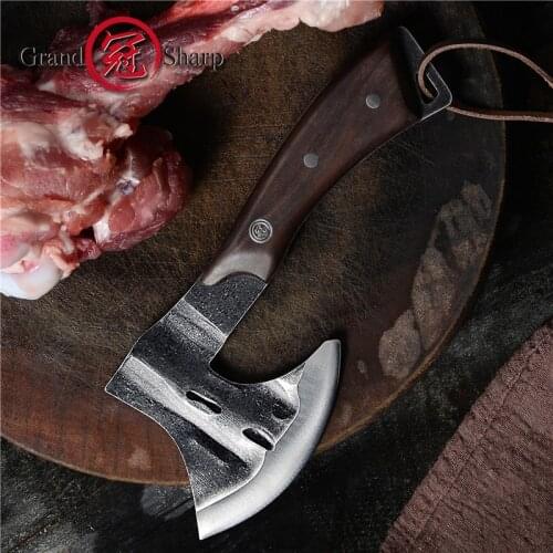 Handmade Forged Axe Kitchen Knife Chef Boning Knife Meat Cutter Butcher Tools Fire Hatchet Survival Camping Outdoor Grandsharp
